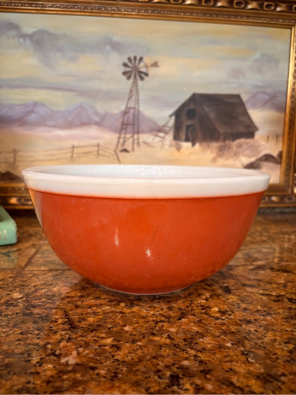 Vintage Pyrex Primary Colors Red #402 1.5 Qt Mixing Bowl Mid Century